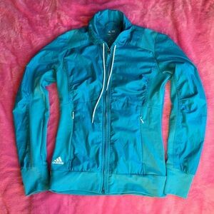 Adidas Windbreaker Zip Up Blue White Detail